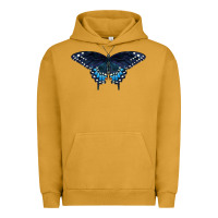 Pigment Peanut Butter Black Swallowtail Butterfly Urban Hoodie - LillyAllenDesigns