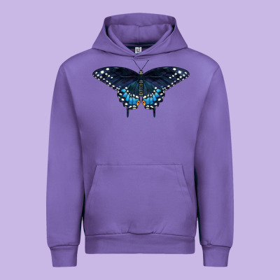Black Swallowtail Butterfly Urban Hoodie Designed By Lillyallendesigns