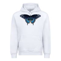 White Black Swallowtail Butterfly Urban Hoodie - LillyAllenDesigns