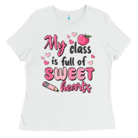 White my class is full of sweet hearts Ladies Tee - MaliasSmallBusiness