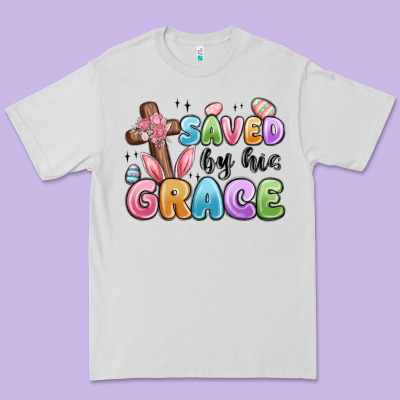 Saved By His Grace Premium Tee Designed By Maliassmallbusiness