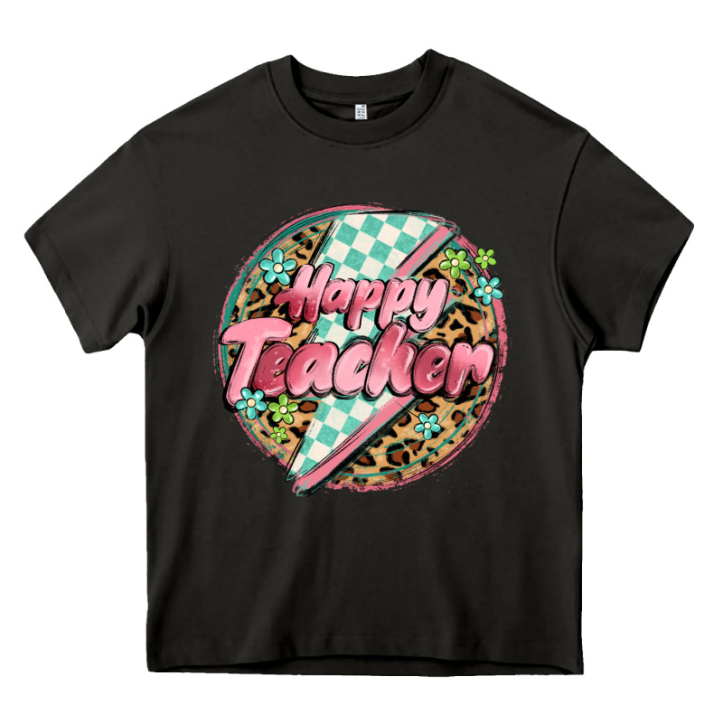 Happy Teacher Lighting Bolt Heavy Core Tee by MaliasSmallBusiness | Teevron