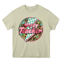 Mossy happy teacher lighting bolt Heavy Core Tee - MaliasSmallBusiness