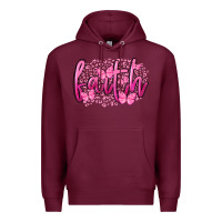 Burgundy Faith Breast Cancer Premium Hoodie - FaDigitalArtStudio