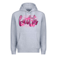 Heather Grey Faith Breast Cancer Premium Hoodie - FaDigitalArtStudio