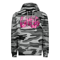 Slate Camo Faith Breast Cancer Premium Hoodie - FaDigitalArtStudio