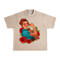 French Oak hispanic strong woman with roses Urban Heavy Tee - Jasminsmagicworld