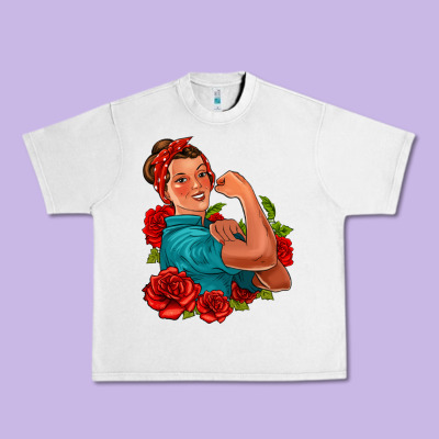Hispanic Strong Woman With Roses Urban Heavy Tee Designed By Jasminsmagicworld