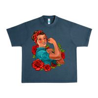 Midnight Navy hispanic strong woman with roses Urban Heavy Tee - Jasminsmagicworld