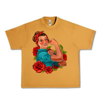 Peanut Butter hispanic strong woman with roses Urban Heavy Tee - Jasminsmagicworld