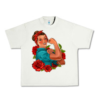 Pistachio hispanic strong woman with roses Urban Heavy Tee - Jasminsmagicworld