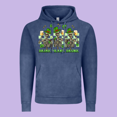 St. Patrick's Day Skeletons Drink Drank Drunk Vintage Hoodie Designed By Artiststas