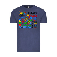 Vintage Denim autism awareness typography Vintage Tee - Artiststas