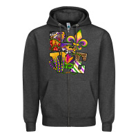 Charcoal Heather louisiana map love Zipper Hoodie - OliviaCreatesArt