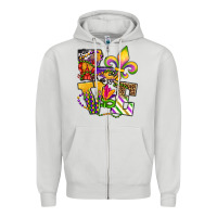 Dove Grey louisiana map love Zipper Hoodie - OliviaCreatesArt