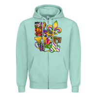 Seafoam louisiana map love Zipper Hoodie - OliviaCreatesArt