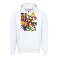 White louisiana map love Zipper Hoodie - OliviaCreatesArt
