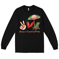 Black Peace love summer Long Sleeve Tee - NancyCooperArtShop