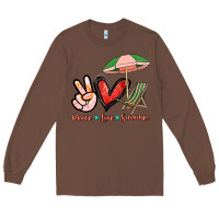 Chestnut Peace love summer Long Sleeve Tee - NancyCooperArtShop
