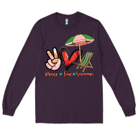 Plum Peace love summer Long Sleeve Tee - NancyCooperArtShop