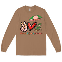 Toasted Coconut Peace love summer Long Sleeve Tee - NancyCooperArtShop