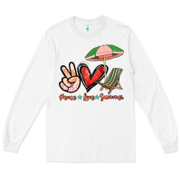 White Peace love summer Long Sleeve Tee - NancyCooperArtShop