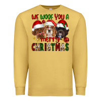 Antique Gold We Woof You A Merry Christmas Premium Sweatshirt - FaDigitalArtStudio