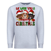 Heather Grey We Woof You A Merry Christmas Premium Sweatshirt - FaDigitalArtStudio