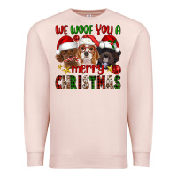 Pale Pink We Woof You A Merry Christmas Premium Sweatshirt - FaDigitalArtStudio