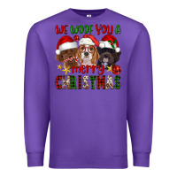 Purple We Woof You A Merry Christmas Premium Sweatshirt - FaDigitalArtStudio