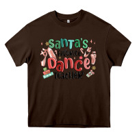 Chocolate Brown santa's favorite dance teacher Heavy Core Tee - MaliasSmallBusiness