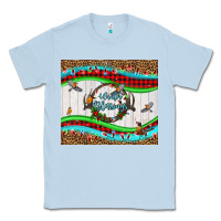Dusty Blue winter blessings leopard Classic Tee - LillyAllenDesigns