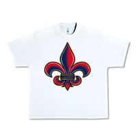 White louisiana fleur de lis Urban Heavy Tee - BarkalooDesign