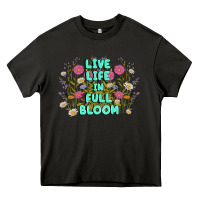Asphalt live life in full bloom Heavy Core Tee - MaliasSmallBusiness