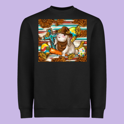 Western Bunny Heavyweight Sweatshirt Designed By Tumblerdesignbyshophia