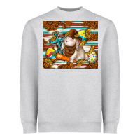 Heather Grey western bunny Heavyweight Sweatshirt - TumblerDesignByShophia