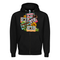 Black 90s country caassette tapes Zipper Hoodie - OliviaCreatesArt