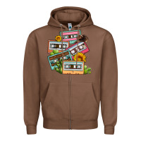 Chestnut 90s country caassette tapes Zipper Hoodie - OliviaCreatesArt