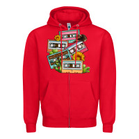 Red 90s country caassette tapes Zipper Hoodie - OliviaCreatesArt