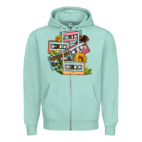 Seafoam 90s country caassette tapes Zipper Hoodie - OliviaCreatesArt