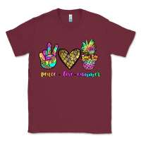 Burgundy peace love summer Classic Tee - JahusDesignShop