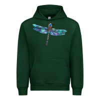 Forest Green Blue Dragonfly Urban Hoodie - LillyAllenDesigns