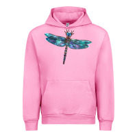 Fuchsia Pink Blue Dragonfly Urban Hoodie - LillyAllenDesigns
