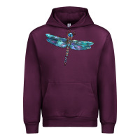 Mauve Wine Blue Dragonfly Urban Hoodie - LillyAllenDesigns
