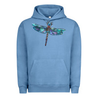Pigment Pebble Blue Blue Dragonfly Urban Hoodie - LillyAllenDesigns
