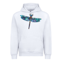 White Blue Dragonfly Urban Hoodie - LillyAllenDesigns