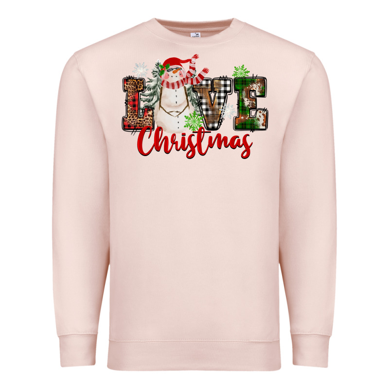 Love Christmas Snowman Premium Sweatshirt by FaDigitalArtStudio | Teevron