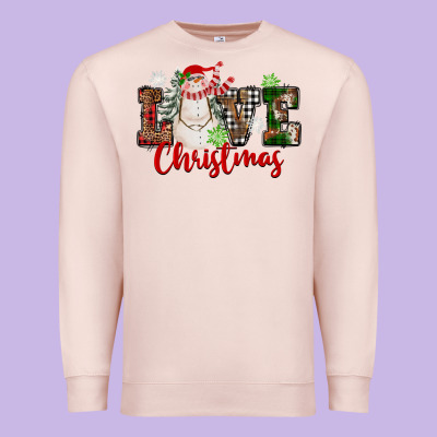 Love Christmas Snowman Premium Sweatshirt Designed By Fadigitalartstudio