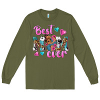Army Green Best Mom Ever Afro Woman Long Sleeve Tee - texasbilliewilder
