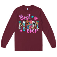 Burgundy Best Mom Ever Afro Woman Long Sleeve Tee - texasbilliewilder
